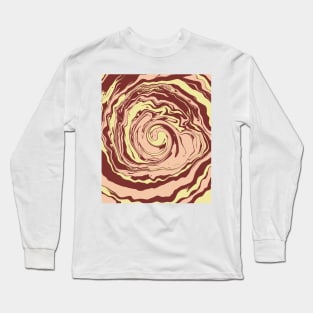 Boho Liquid Swirls Retro Pattern Long Sleeve T-Shirt